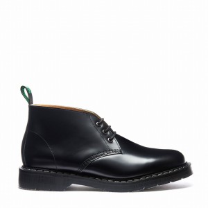 Botas Chukka Solovair Hi-Shine 3 Eye Hombre Negras | S3-080-BK-G-030